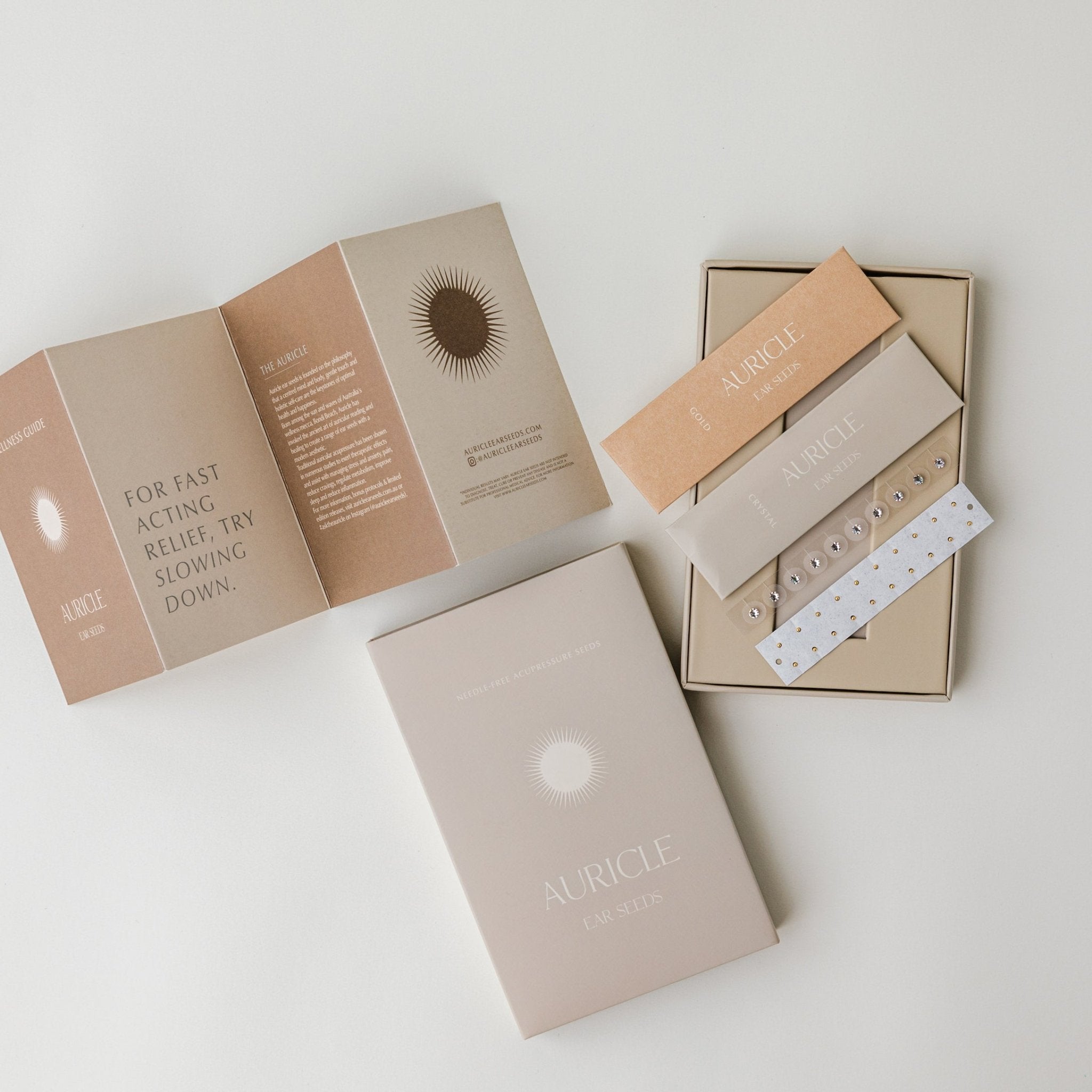 Crystal + Gold Ear Seed Kit - Auricle Ear Seeds